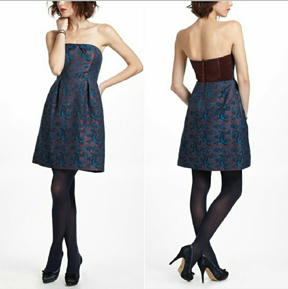 Leifnotes Brocade Strapless Dress {Anthropologie}